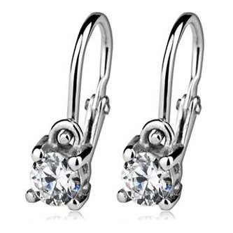 CS1170-C Dětské náušnice stříbrné, čiré zirkony