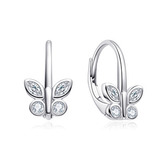 NB-3036 Stříbrné náušnice na klapku motýlci