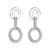 MN146 Stříbrné náušnice oválky s moissanity