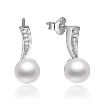 NB-3800 Stříbrné náušnice s perličkami