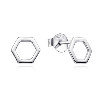 NB-3985 Stříbrné náušnice šestiúhelníky