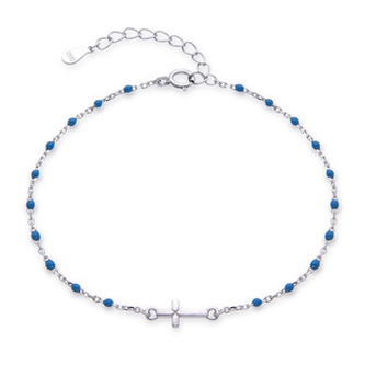 NB-1241 Dámský stříbrný náramek s křížkem