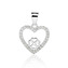 NB-4635 Stříbrný přívěsek srdce a čtyřlístek - čtyřlístky
