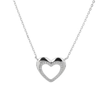 NB-2356 Stříbrný náhrdelník srdíčko - srdce