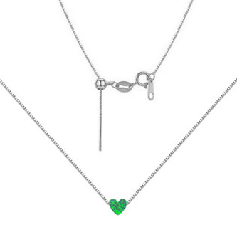 NBS07-OP11 Stříbrný náhrdelník srdíčko opál - srdce