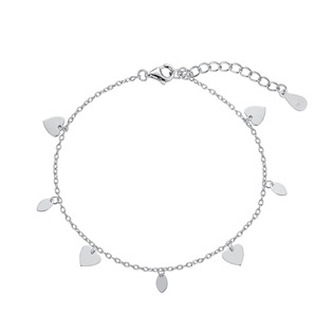NB-1182 Dámský stříbrný náramek se srdíčky - srdce