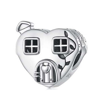 B0097 Stříbrný přívěsek korálek na náramek - srdce