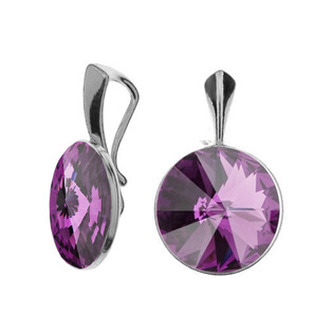 NBP141-AM Stříbrný přívěšek Crystals from Swarovski, Amethyst