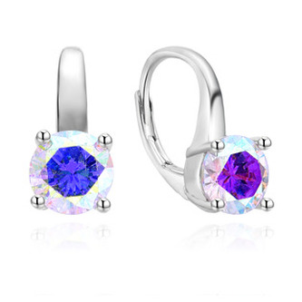 NB-3057 Stříbrné náušnice s duhovými zirkony