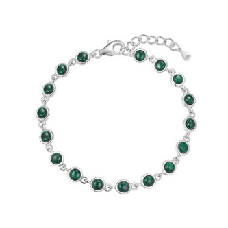 NB-1166 Dámský stříbrný náramek s malachitem