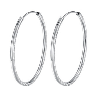 NB-3657-45 Stříbrné náušnice kruhy 45 mm