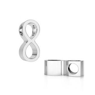 NB-8018 Stříbrný přívěšek korálek INFINITY - nekonečno - ležatá osmička