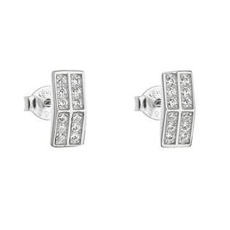 EG2152 Stříbrné náušnice čiré zirkony