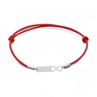 SX122-R Stříbrný textilní náramek s destičkou