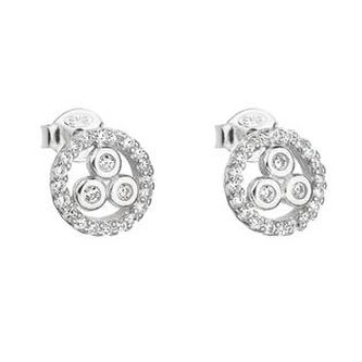 EG2158 Stříbrné náušnice kolečka se zirkony