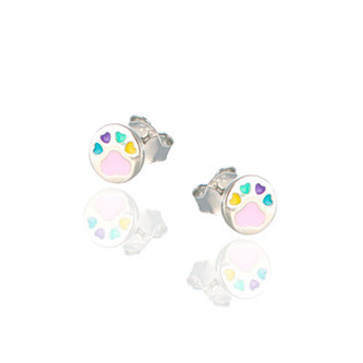 DN-0066 Dětské stříbrné náušnice s tlapičkami