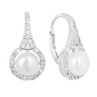 EG2797 Stříbrné náušnice s říční perlou