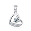 NB-4391 Stříbrný přívěšek srdíčko se zirkony - srdce