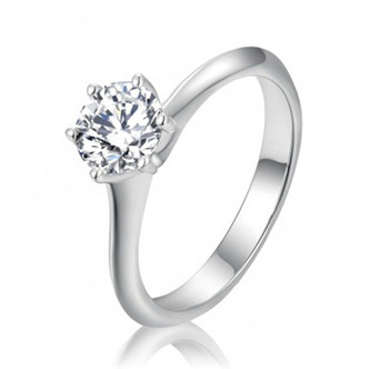 AN0016-53 Stříbrný zásnubní prsten moissanit