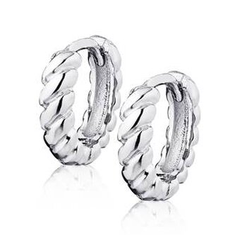 NB-3242 Stříbrné náušnice kroužky kroucené