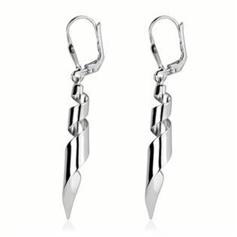 ZB53516 Stříbrné visací náušnice kroucené