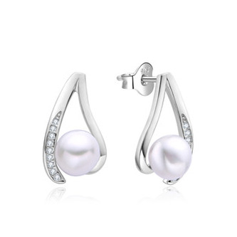 NB-3805 Stříbrné náušnice s perličkami