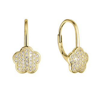 EG2410 Pozlacené stříbrné náušnice kytičky - květiny