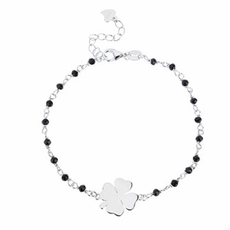 NB-1153 Stříbrný náramek čtyřlístek - čtyřlístky