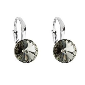 EG2500-BD Stříbrné náušnice s Crystals from Swarovski® Black Diamond