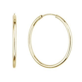 EG9106 Pozlacené stříbrné náušnice kruhy 35mm