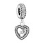 B0367 Stříbrný přívěšek korálek na náramek - srdce