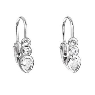 EG2314-C Stříbrné dětské náušnice, čiré zirkony