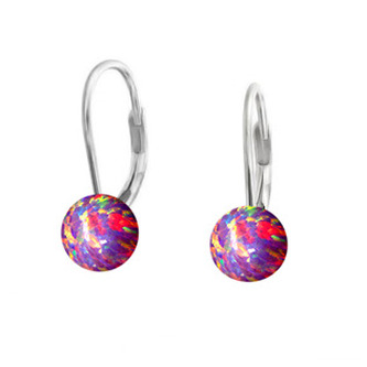 NBP35-OP39 Stříbrné opálové náušnice - 6 mm