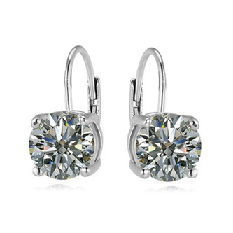 NB-3780 Stříbrné náušnice s kulatým zirkonem