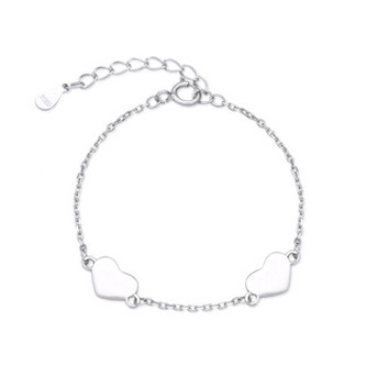 DN-0115 Dětský stříbrný náramek se srdíčky - srdce