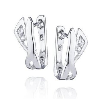 NB-3014 Stříbrné náušnice se zirkony