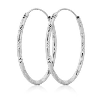 NB-3069-40 Zlacené stříbrné náušnice kruhy 40 mm