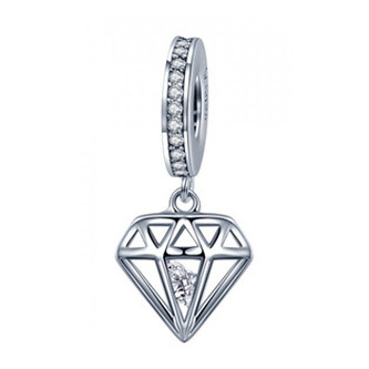 NB-8182 Stříbrný přívěšek korálek diamant