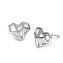 NB-3472 Stříbrné náušnice origami srdíčka - srdce