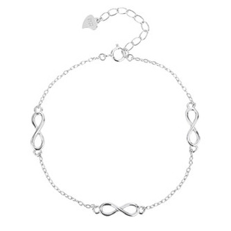 NB-1123 Stříbrný náramek se symboly nekonečno - nekonečno - ležatá osmička