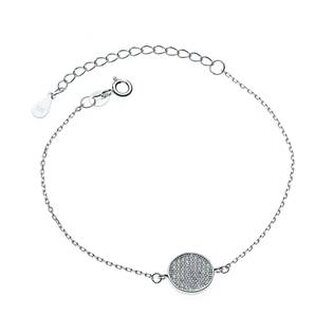 NB-1022 Dámský stříbrný náramek kolečko - čtyřlístky