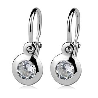 CS1030-C Dětské náušnice stříbrné, čiré zirkony