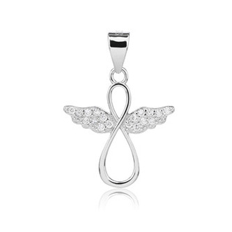 NB-4542 Stříbrný přívěsek andílek nekonečno - nekonečno - ležatá osmička