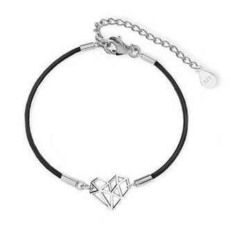 SX002-K Stříbrný náramek srdce geometrické