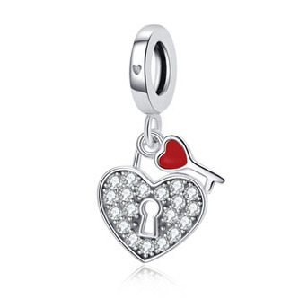 B0051 Visací stříbrný přívěšek korálek - klíče