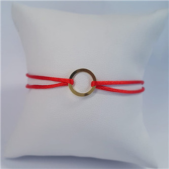 KA1822R-GD Černý textilní náramek kolečko, Ag 925 - nekonečno - ležatá osmička