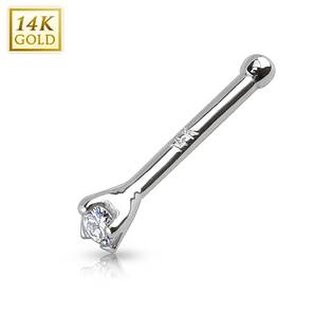 ZL01041-WG Zlatý piercing do nosu - čirý zirkon 1,5 mm, Au 585/1000