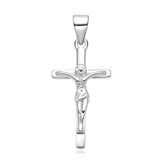 NB-4590 Stříbrný přívěšek kříž s Ježíšem