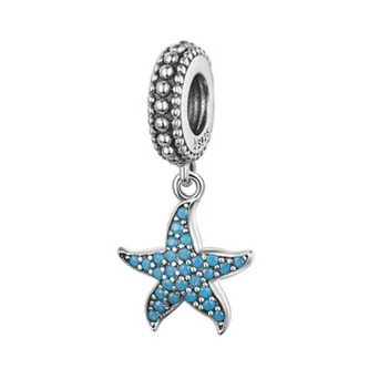 B0490 Stříbrný přívěšek korálek na náramek - mořské