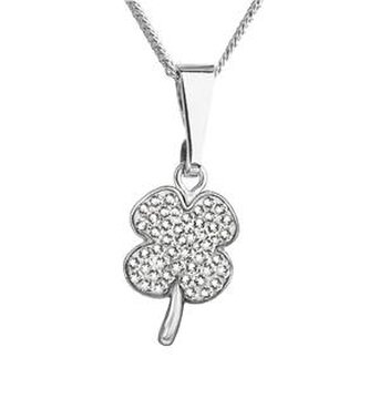 EG4289 Stříbrný náhrdelník s krystaly Swarovski čtyřlístek - čtyřlístky